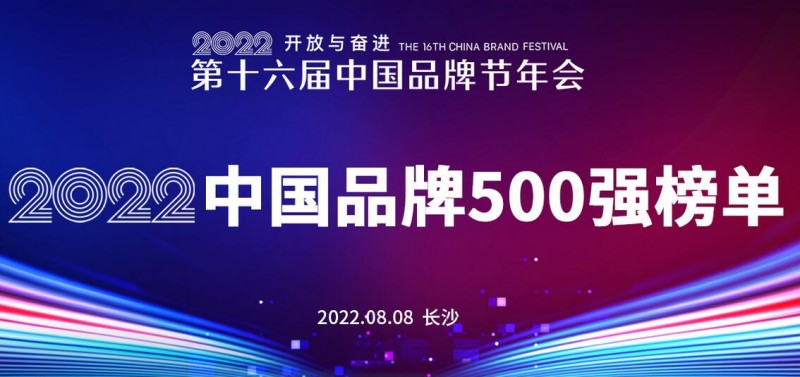 2022中国品牌500强榜单